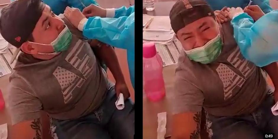 La reacción de este joven a la vacuna se está volviendo viral en redes sociales