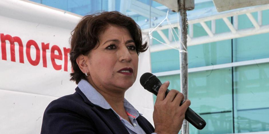 La secretaria de Educación Pública, Delfina Gómez