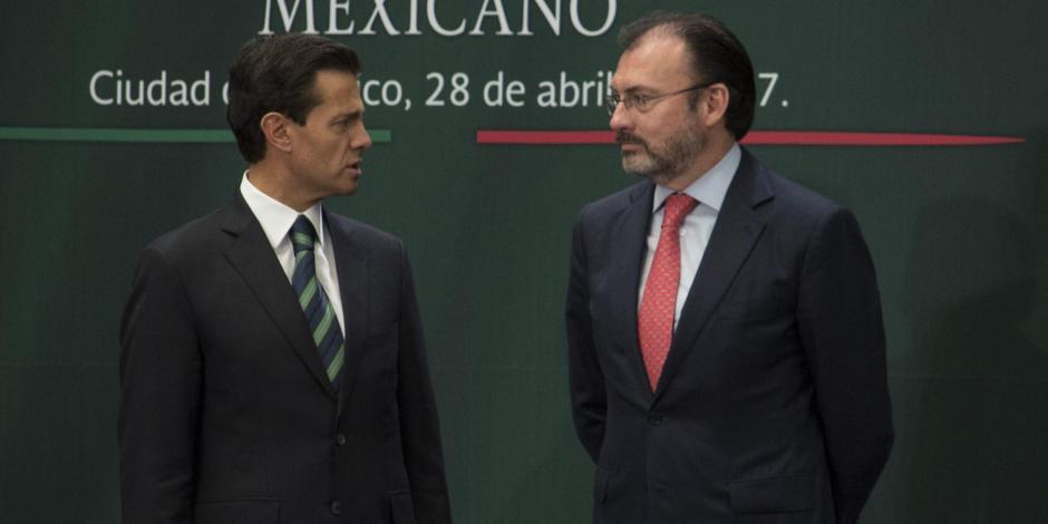 Enrique Peña Nieto, entonces presidente de la República, y Luis Videgaray Caso,
exsecretario de Relaciones Exteriores, en foto de archivo.