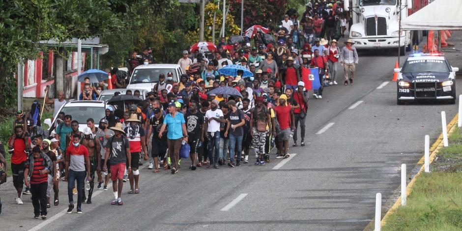 Caravana Migrante en su paso por Huixtla, Chiapas.