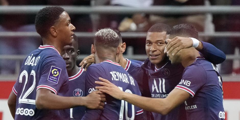Jugadores del PSG celebran un gol contra el Reims, el pasado 29 de agosto.
