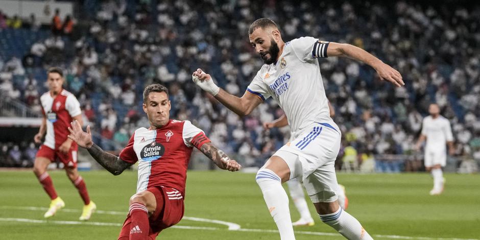 Karim Benzemá en el duelo del Real Madrid vs Celta de Vigo en LaLiga de España