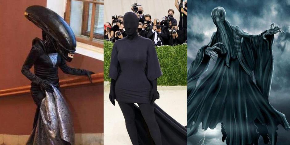 ¿Alien o Dementor? Kim Kardashian desata MEMES por su outfit en la Met Gala 2021