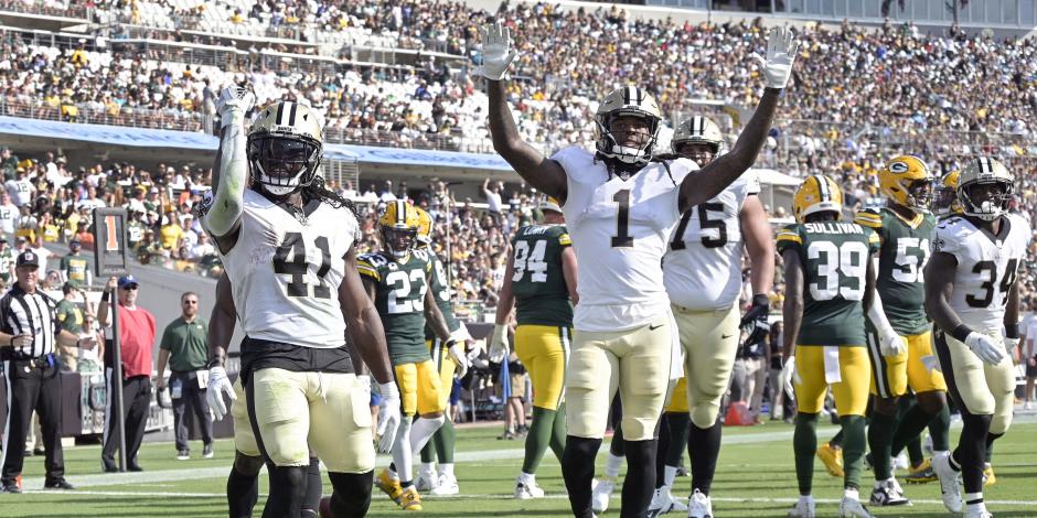 Jugadores de los Saints celebran un touchdown contra Packers en la Semana 1 de la NFL el pasado 12 de septiembre.