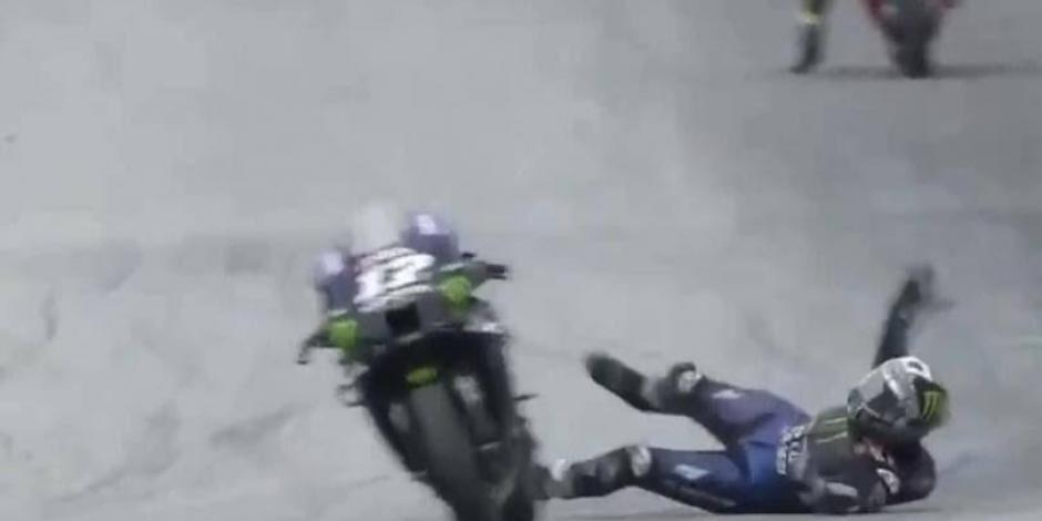 El momento del accidente del Dean Berta Viñales en el MotoGP