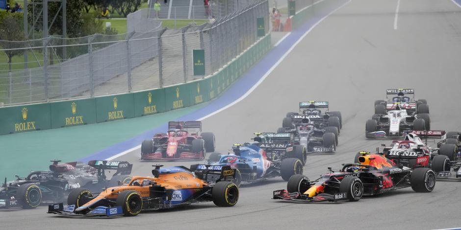 Una acción de la carrera del Gran Premio de Rusia de la Fórmula 1