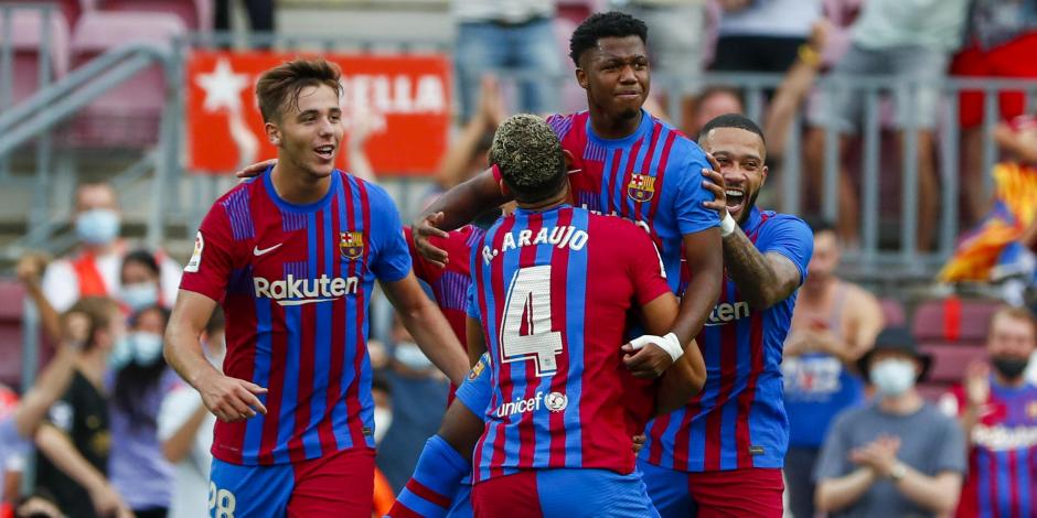 Jugadores del Barcelona celebran un gol contra el Levante el pasado 26 de septiembre en LaLiga.