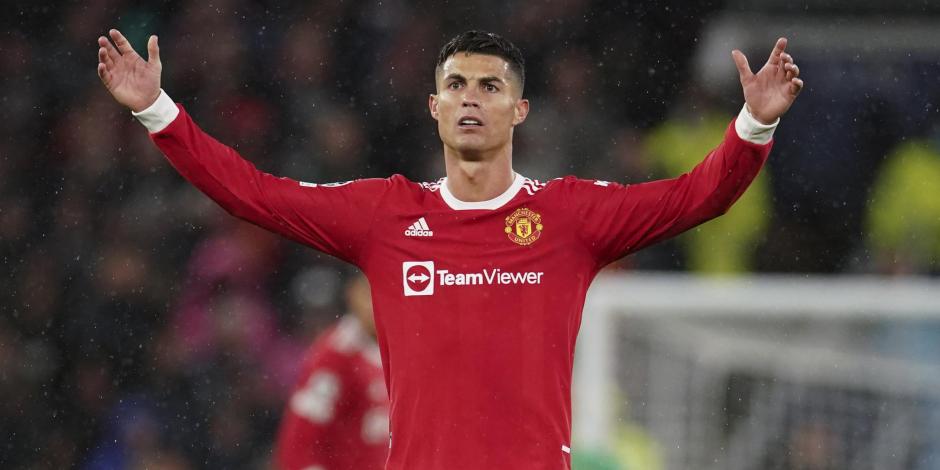 Cristiano Ronaldo festeja un gol con el Manchester United.