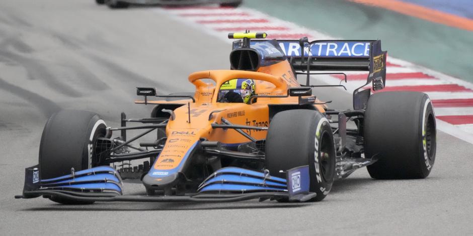 Lando Norris, piloto de McLaren, conduce su monoplaza en el GP de Rusia de la F1 el pasado 26 de septiembre.