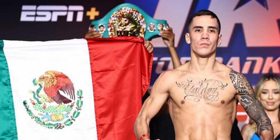 Óscar Valdez el pasado 9 de septiembre en la ceremonia de pesaje previo a su más reciente pelea de box.