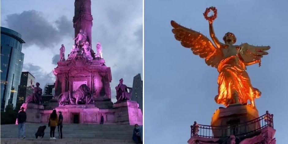 Imágenes del Angel de la Independencia luego de que finalizaran los trabajos de restauración que duraron más de dos años.