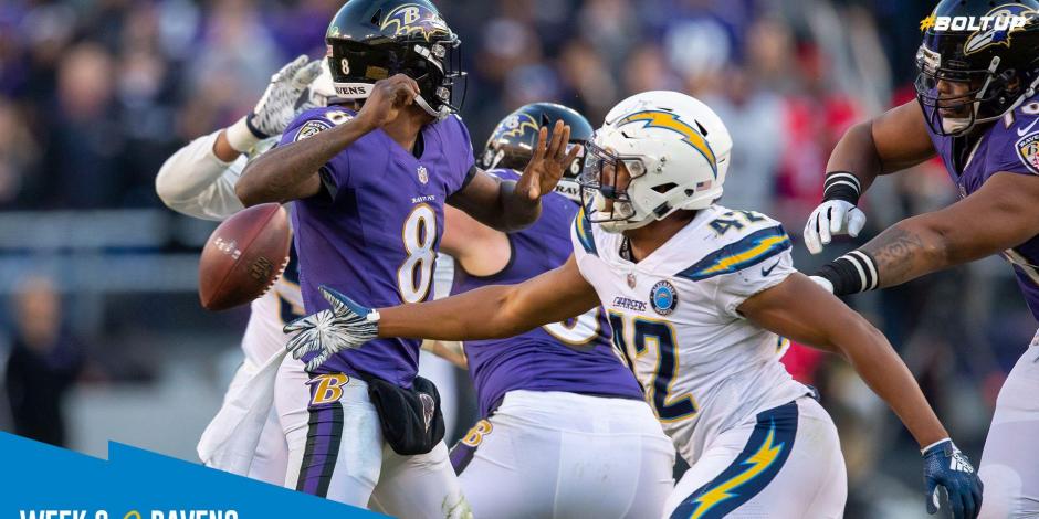 Los Ángeles Chargers vs Baltimore Ravens es uno de los duelos más atractivos de la Semana 6 de la NFL