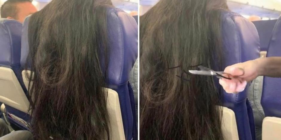 Mujer con cabello largo en avión desata molestia y "sugerencias"