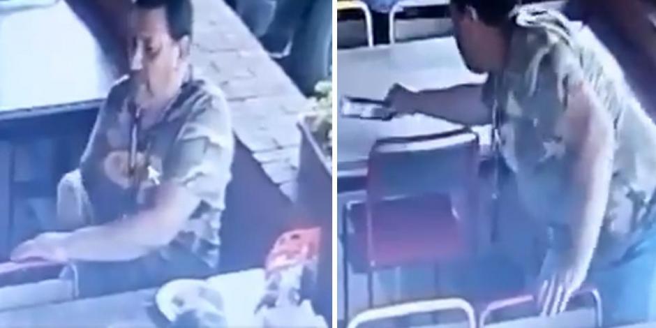 "Cliente y ladrón" de restaurante al mismo tiempo, se roba el dinero de otra cuenta