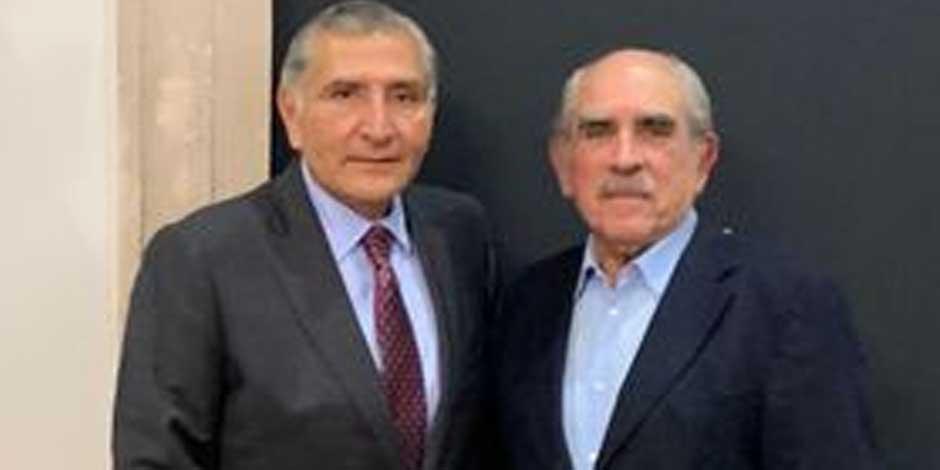 En la imagen, el secretario de Gobernación, Adán Augusto López y el nuevo titular de la UIF, Pablo Gómez