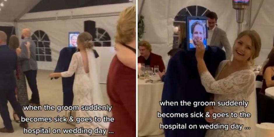 Una novia decidió celebrar su boda sin la presencia de su pareja, que estaba enfermo