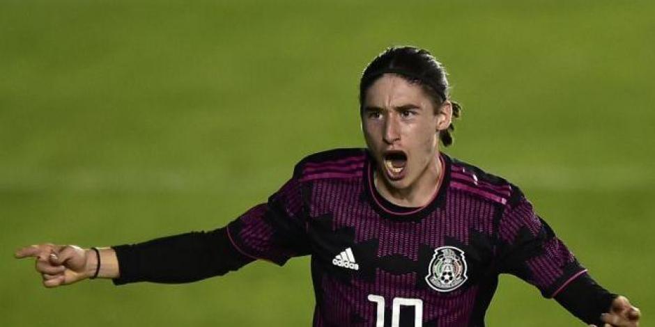 Marcelo Flores festeja un gol con la Selección Mexicana Sub 20 en la Revelations Cup.