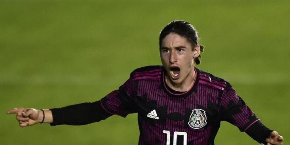 Marcelo Flores festeja un gol con la Selección Mexicana Sub 20 en la Revelations Cup.