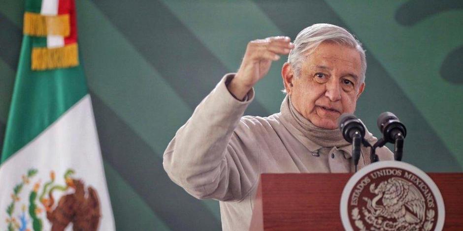 Andrés Manuel López Obrador, presidente de México, durante su conferencia de prensa en Tijuana.
