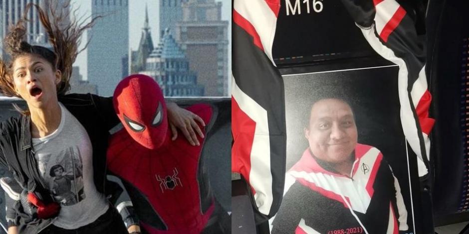 Mujer lleva la foto y ropa de su esposo al cine, pues falleció antes de poder ver Spider-Man: sin camino a casa