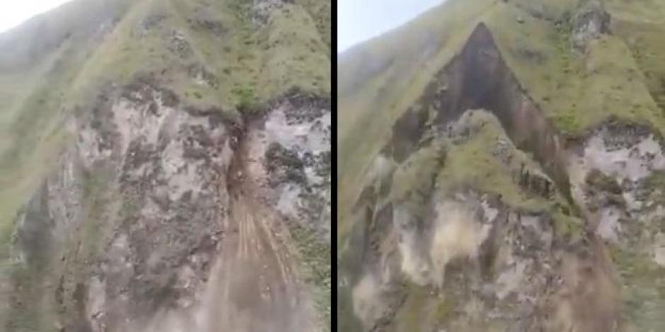 Luego de más de 30 horas continuas de lluvia, se desprende montaña en Colombia