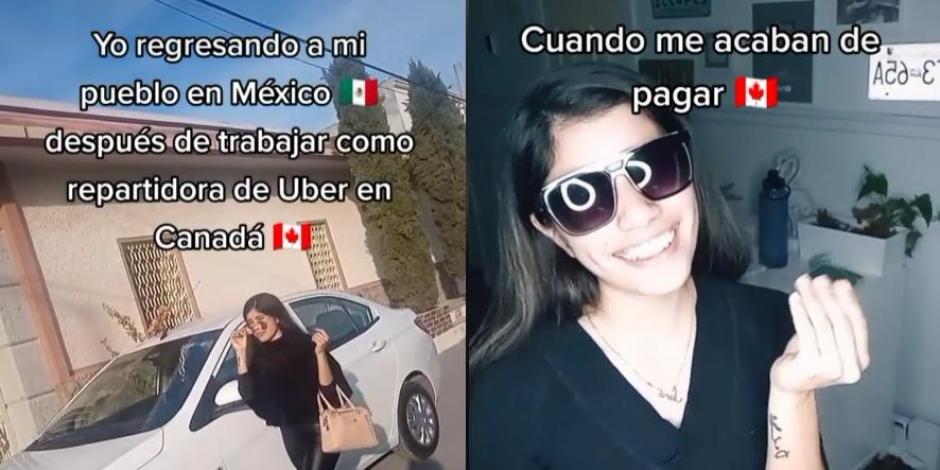 Joven mexicana muestra lo bien que le va en Canadá como repartidora de Uber