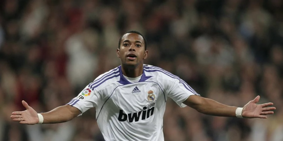 Robinho durante un partido en su época como jugador del Real Madrid.
