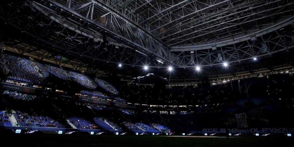La final de la Champions League estaba designada para celebrarse en la Gazprom Arena de San Petersburgo.