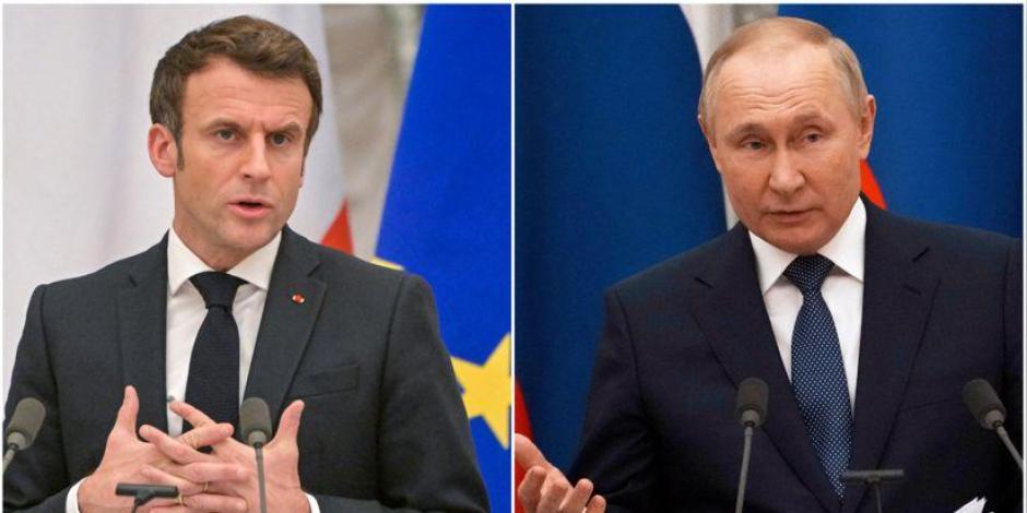 Emmanuel Macron, presidente de Francia y Vladimir Putin, presidente de Rusia.