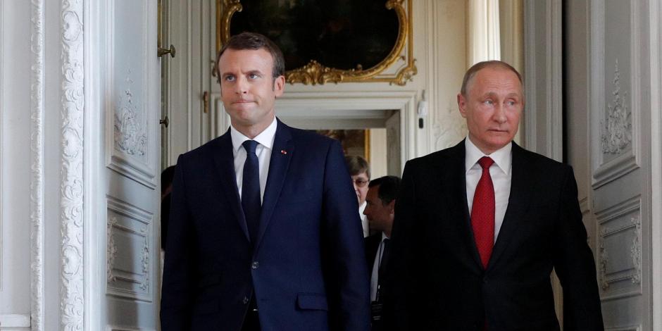 Los presidentes de Francia y Rusia.