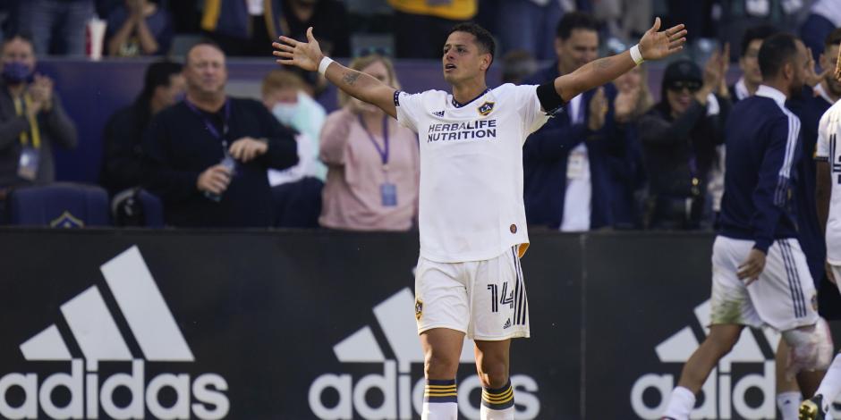 Javier "Chicharito" Hernández festeja su gol contra el New York City en el comienzo de la MLS, el pasado 27 de febrero.