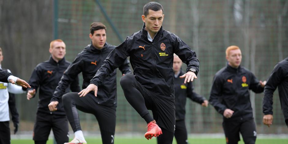 Jugadores del Shakhtar Donetsk durante un entrenamiento el mes pasado.