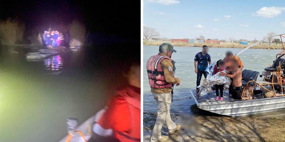 Personal del Instituto Nacional de Migración realiza operativos de rescate en el Río Bravo