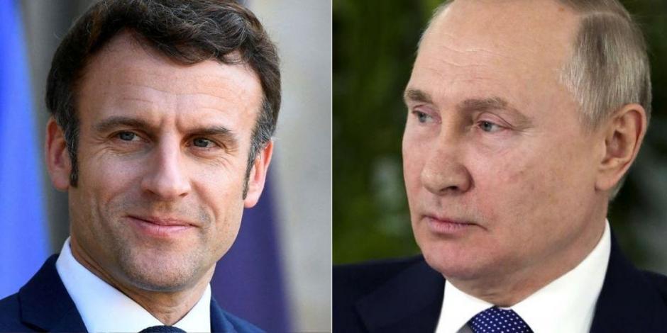 Emmanuel Macron y Vladimir Putin.
