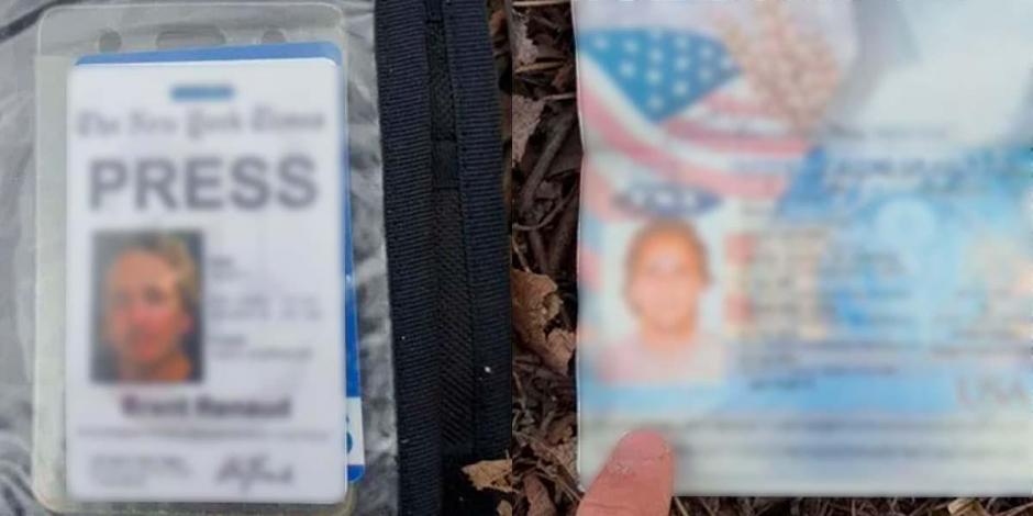 La acreditación y el pasaporte de ciudadano estadounidense del periodista asesinado