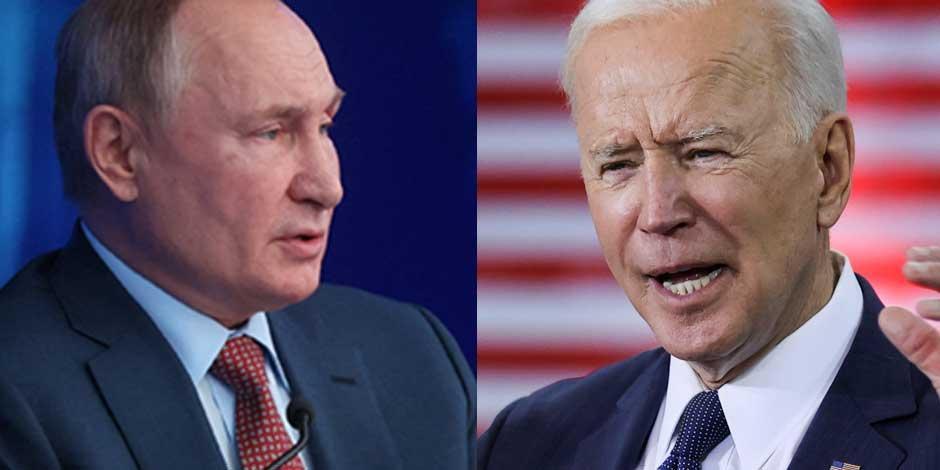 Los mandatarios de Rusia y EU, Vladimir Putin y Joe Biden, respectivamente