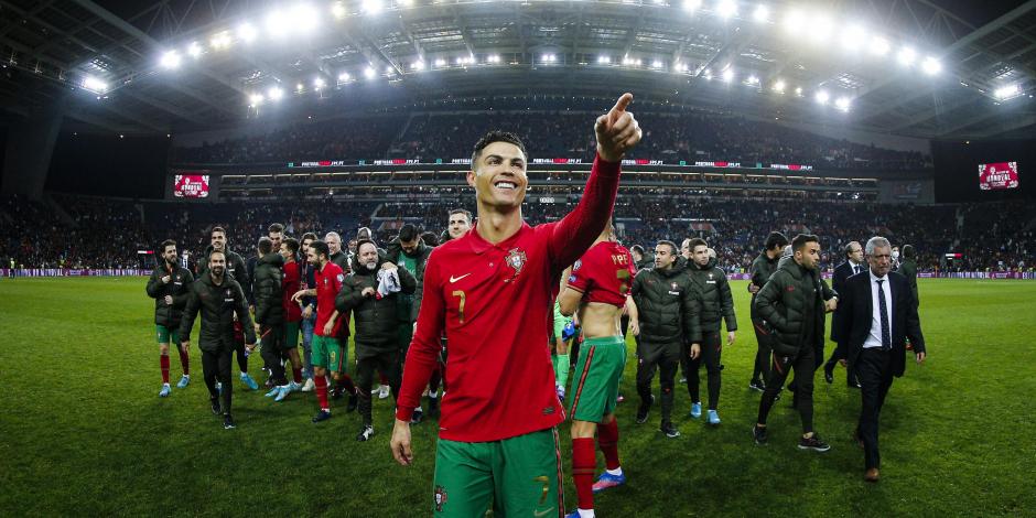 Cristiano Ronaldo celebra el pase de Portugal a la Copa del Mundo Qatar 2022.