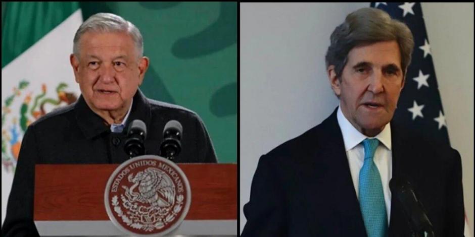 El Presidente Andrés Manuel López Obrador y John Kerry.