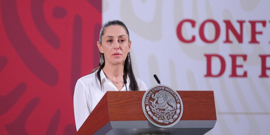 Claudia Sheinbaum Pardo, jefa de Gobierno de la Ciudad de México, durante conferencia de prensa.