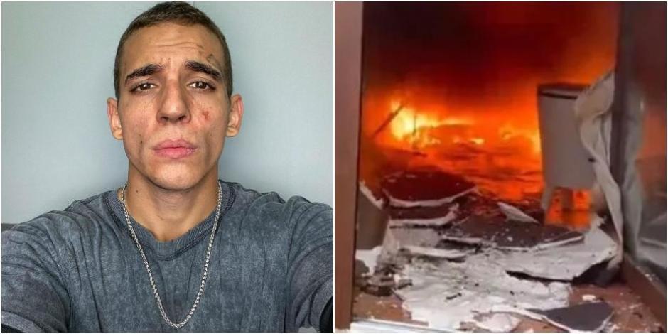 Miguel Herrán muestra llorando cómo quedó su casa tras incendiarse cuando dormía (VIDEO)