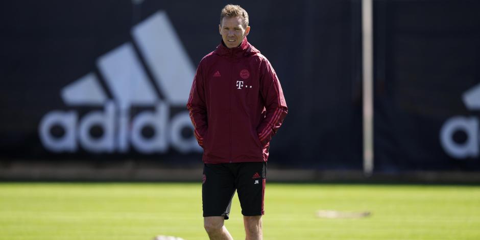 Julian Nagelsmann durante un entrenamiento del Bayern Múnich, que el pasado 12 de abril fue eliminado de la Champions League.
