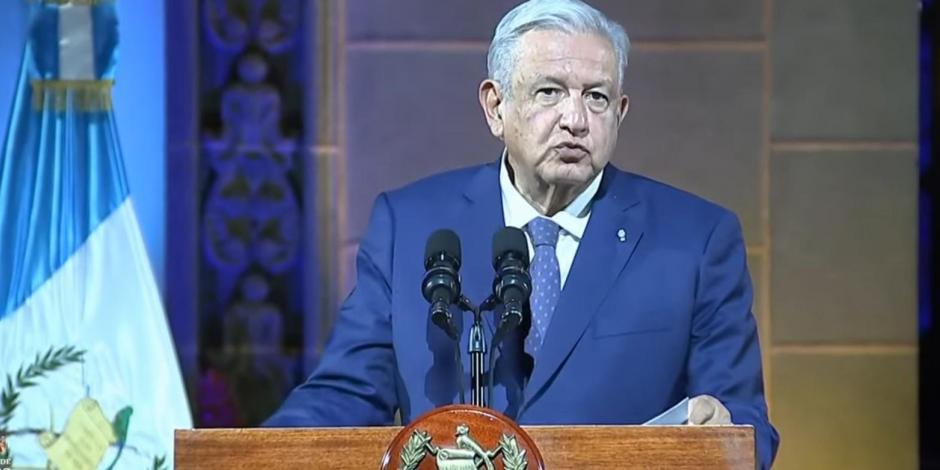 El Presidente Andrés Manuel López Obrador durante su visita a Guatemala.