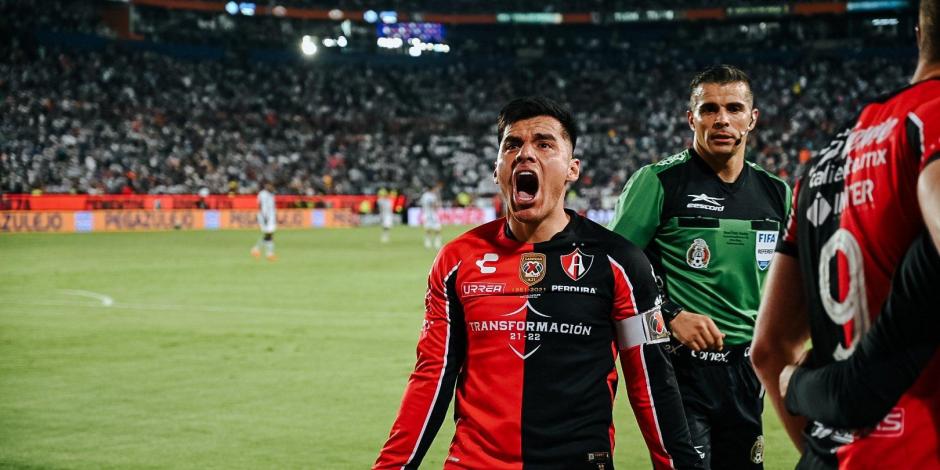 Aldo Rocha celebra el gol de Atlas ante Pachuca en la final del Clausura 2022 de la Liga MX