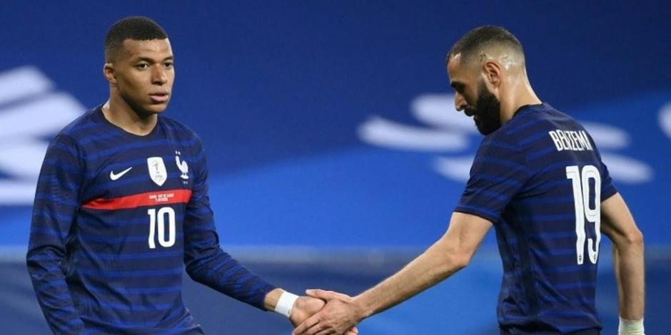 Karim Benzema y Kylian Mbappé se encontraron en la Selección de Francia.