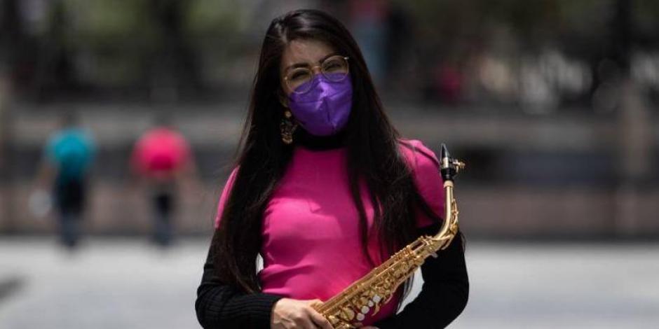 María Elena Ríos ha protestado en el Zócalo para pedir protección.