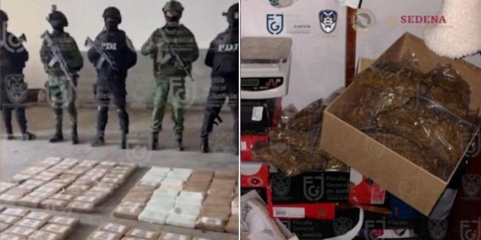 FGJ-CDMX asegura 350 kg de droga y detiene a 6 narcomenudistas