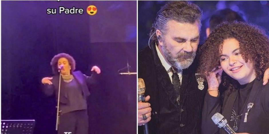 Lucerito Mijares se burla de su papá Mijares y lo imita a medio concierto (VIDEO)