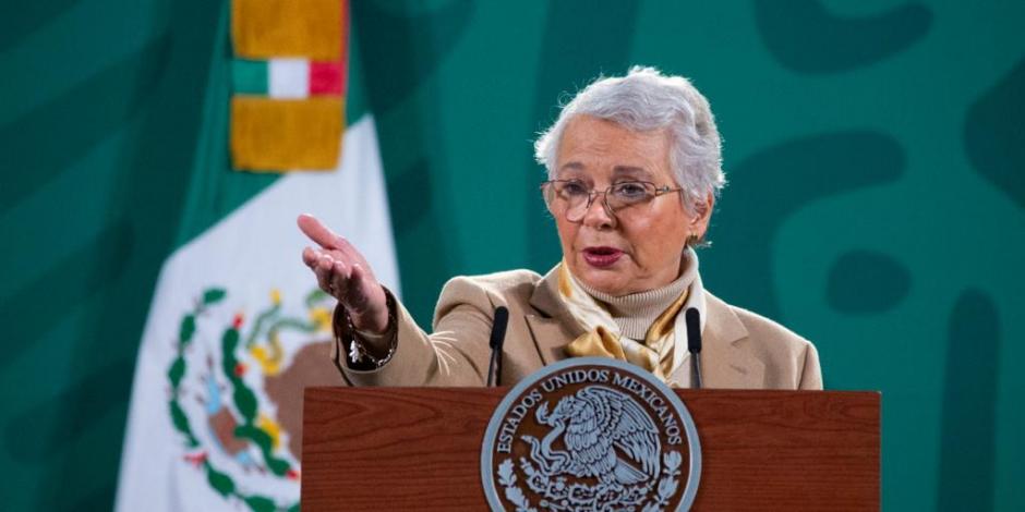 La presidenta de la Mesa Directiva del Senado, Olga Sánchez Cordero, anuncia que solicitará la comparecencia de la presidenta de la CNDH, Rosario Piedra Ibarra, por respaldar a deudores alimentarios 
