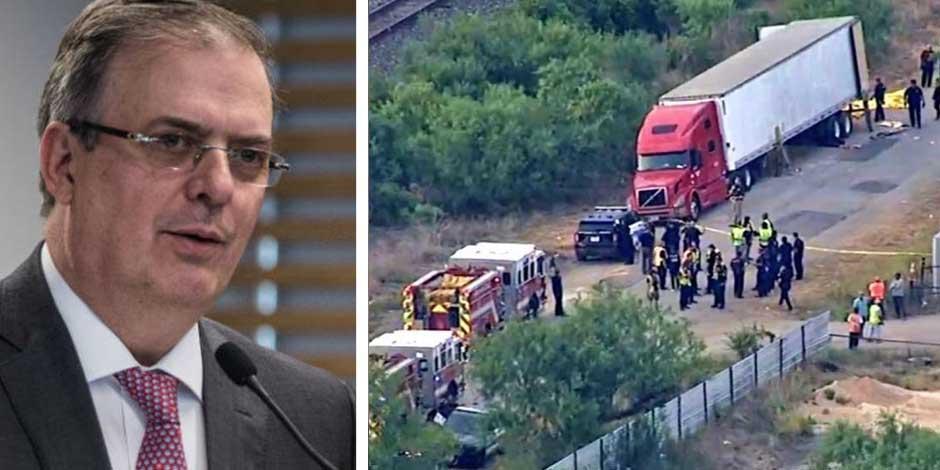 El secretario de Relaciones Exteriores, Marcelo Ebrard, lamentó la tragedia reportada este lunes en San Antonio, Texas