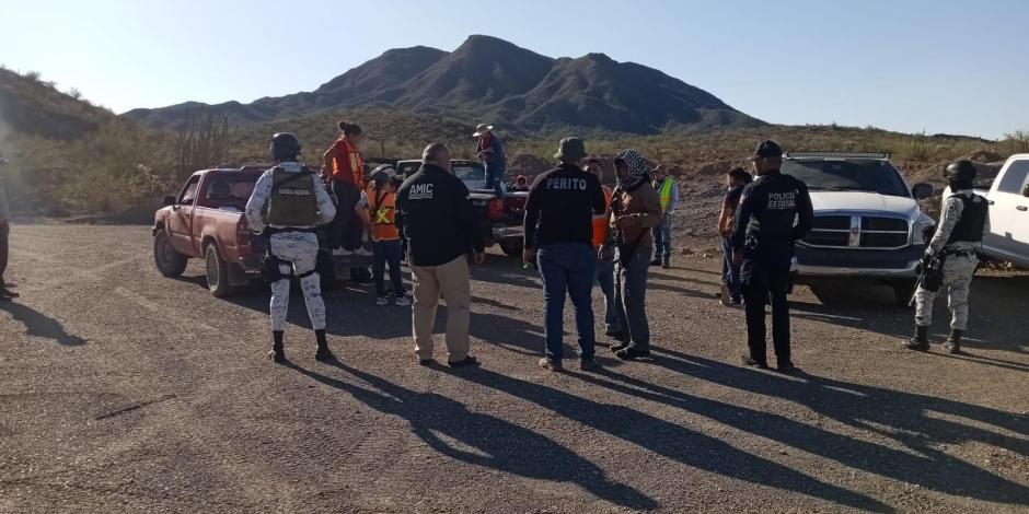 Fiscalía General del Estado de Sonora localiza nueve cuerpos en Caborca.